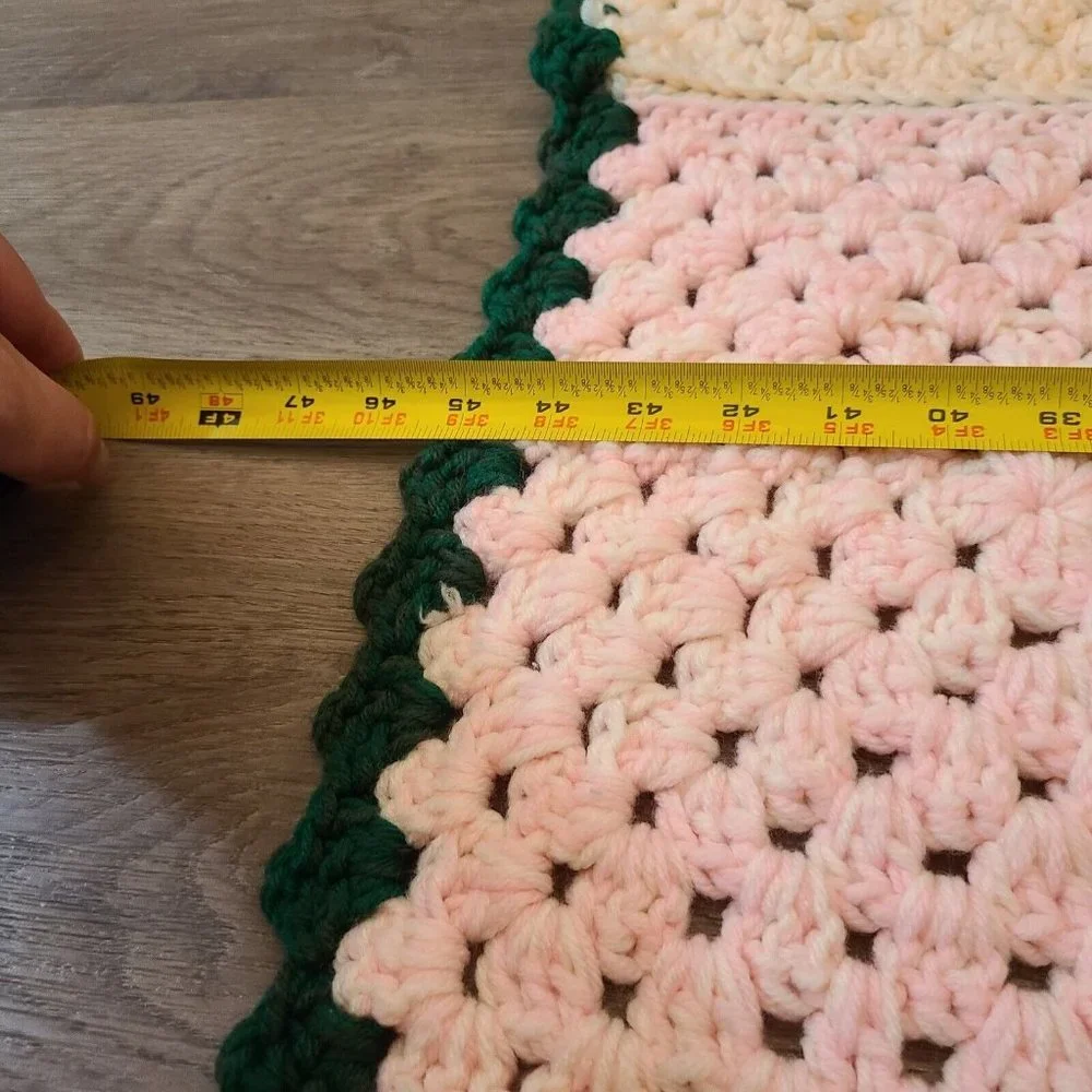 Crochet Afghan Throw‎ Blanket 45X45” Vintage Handmade Square Multicolor Patch